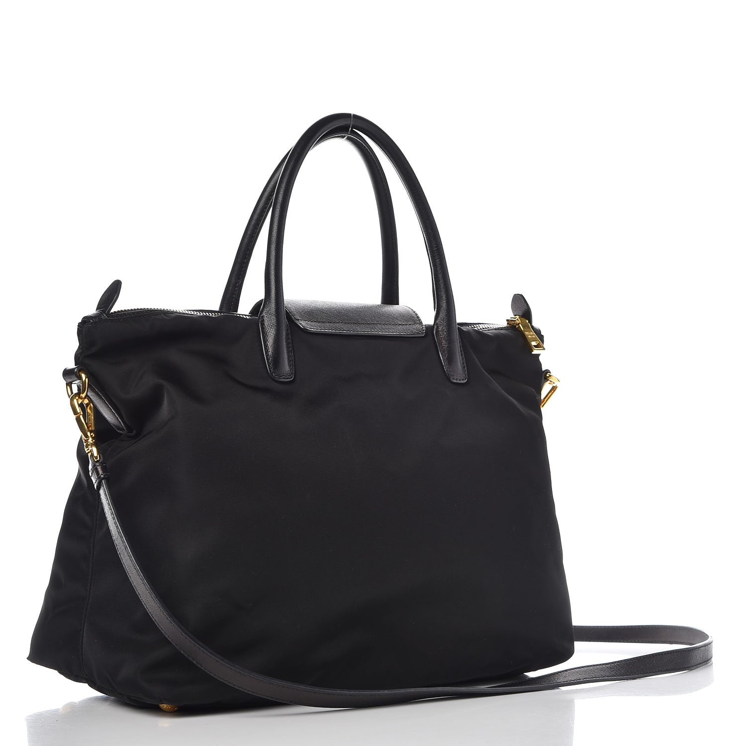 Prada Saffiano Tessuto Nylon Tote Black 4 of 10