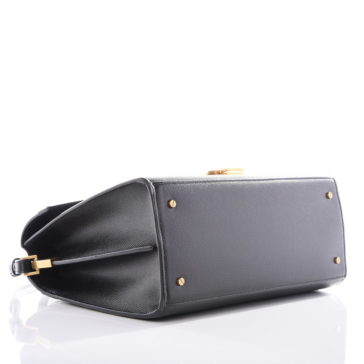 Saint Laurent Grain de Poudre Medium Classic Monogram Cassandra Top Handle Black Rouge Legion 3 of 12