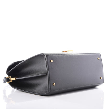 Saint Laurent Grain de Poudre Medium Classic Monogram Cassandra Top Handle Black Rouge Legion 3 of 12