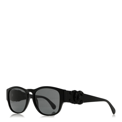 Chanel Acetate Crystal Baguette Chain CC Sunglasses 5454-Q-A Black 1 of 8