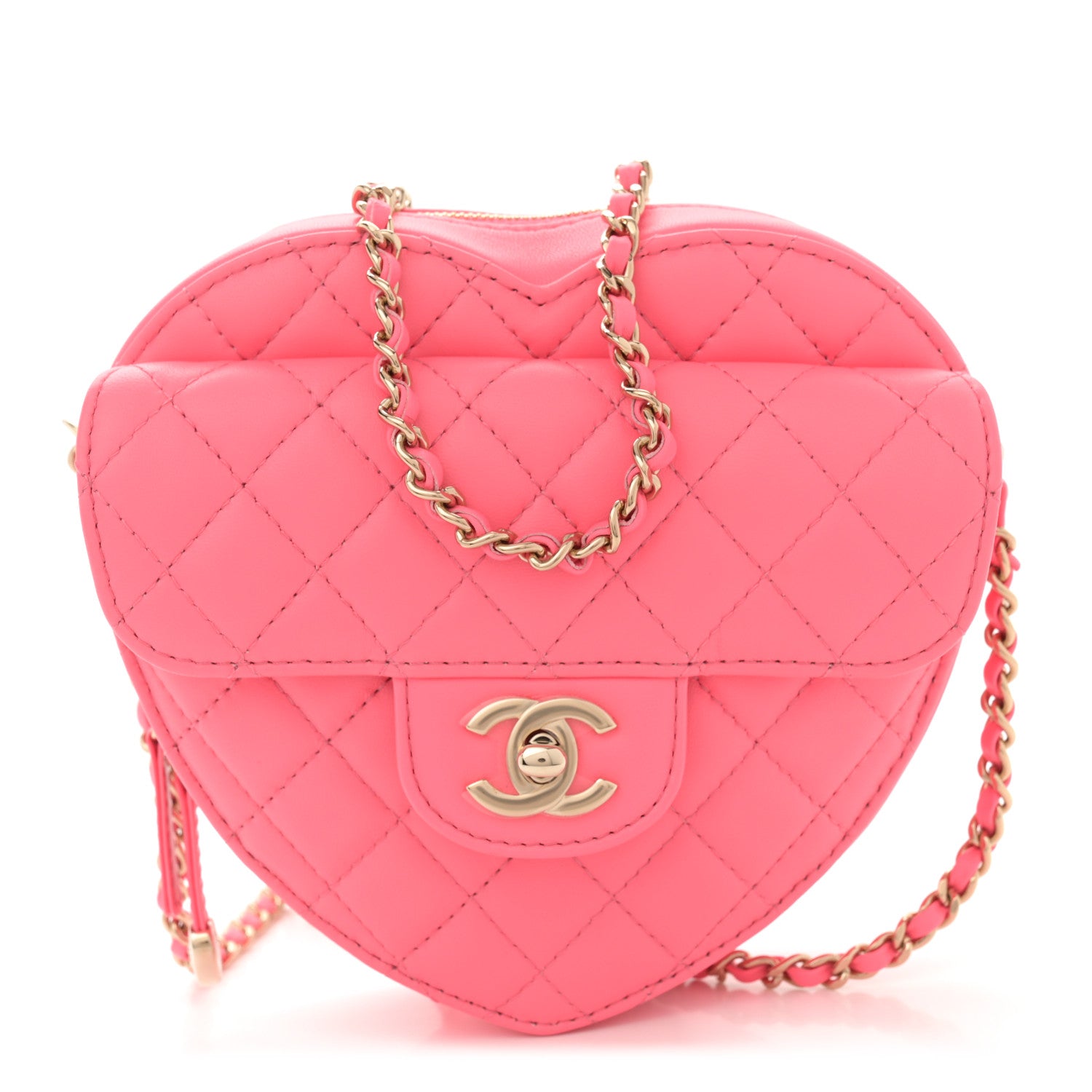 Chanel Lambskin Quilted CC In Love Heart Bag Pink 1 of 11