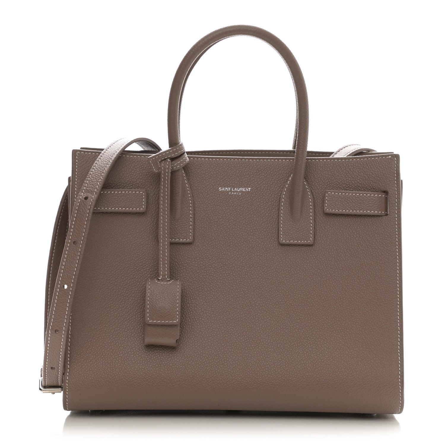 Saint Laurent Grained Calfskin Topstich Baby Sac De Jour Taupe 1 of 20