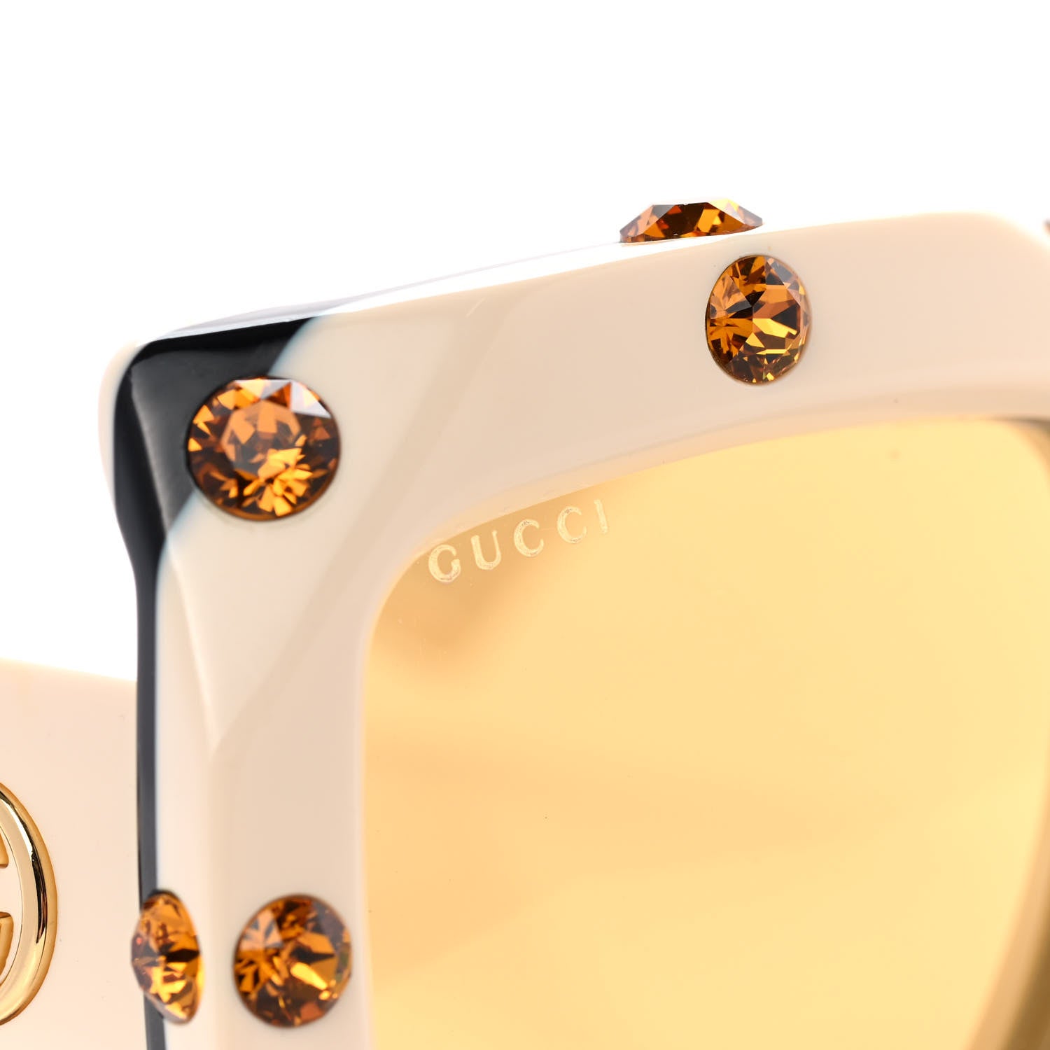 Gucci Acetate Crystal Oversize Sunglasses GG0481S White 7 of 8
