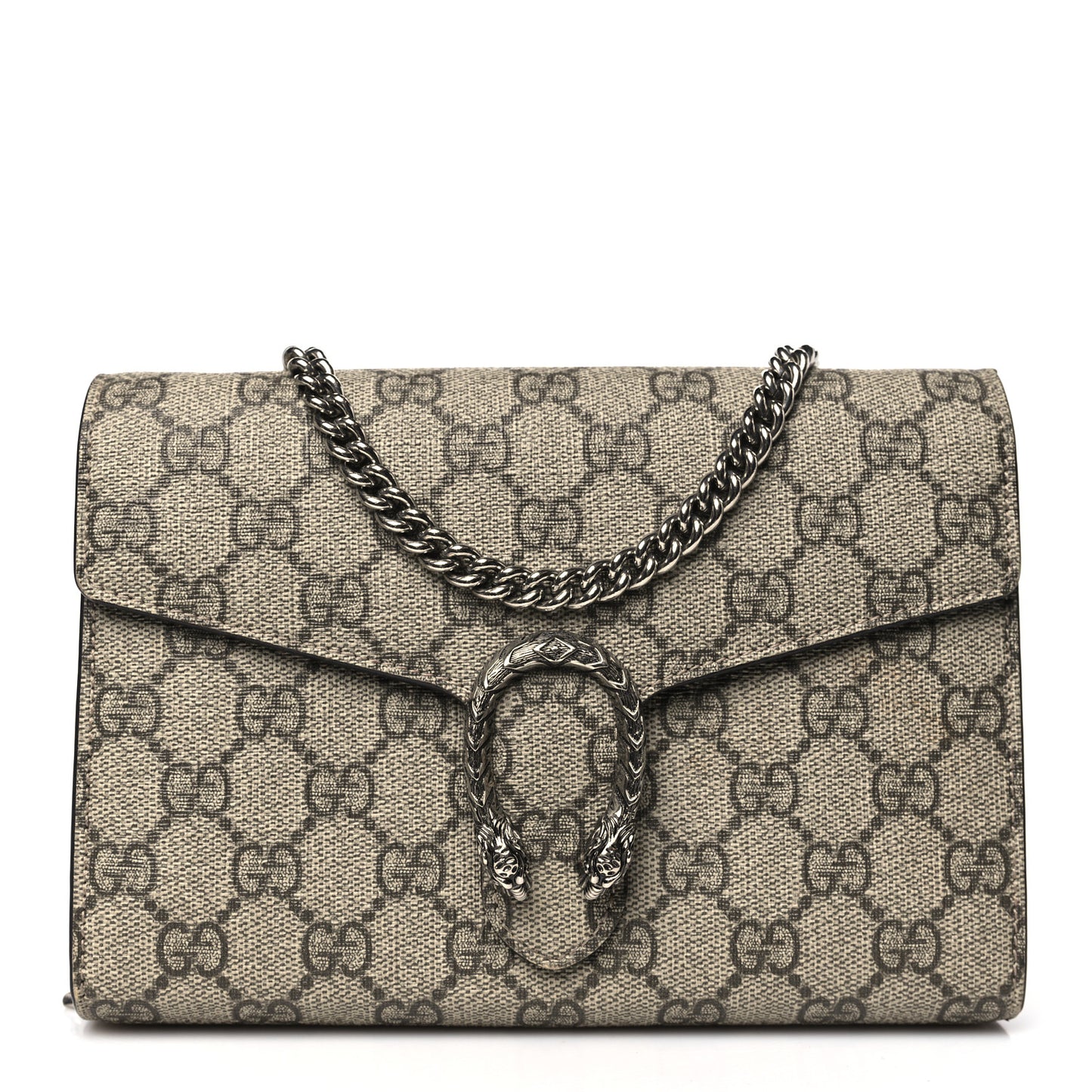GG Supreme Monogram Mini Dionysus Chain Wallet Beige Taupe