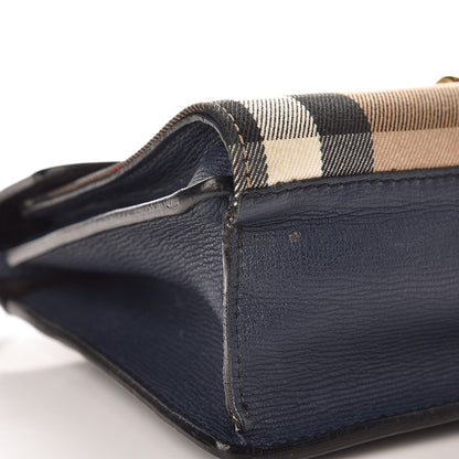 Burberry Derby Calfskin House Check Small Macken Crossbody Bag Ink Blue 9 of 11