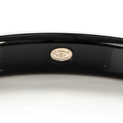 Chanel Resin Mother of Pearl CC Bangle Black 4 of 4