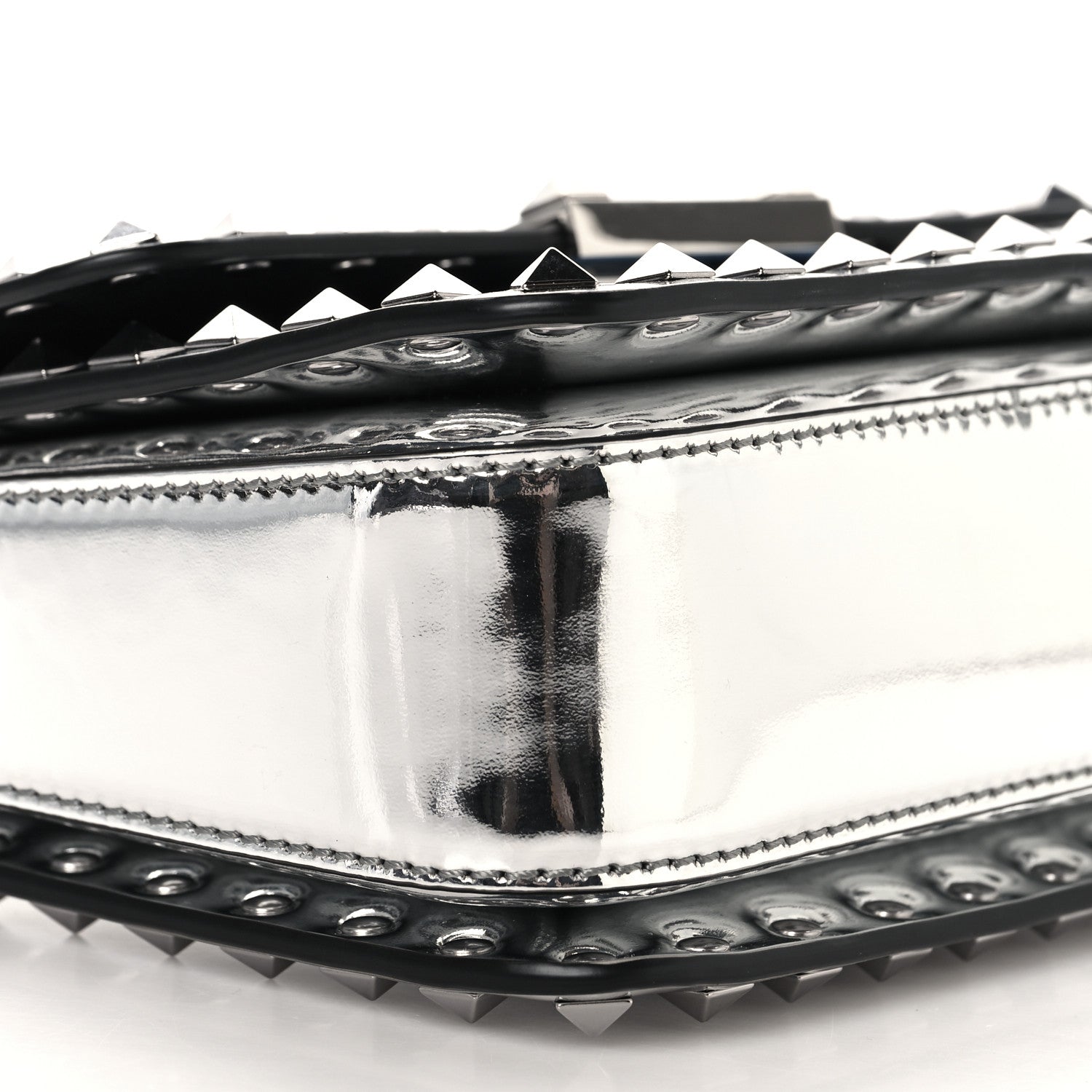 Valentino Garavani Mirror Calfskin Small Rockstud23 Shoulder Bag Silver 8 of 9