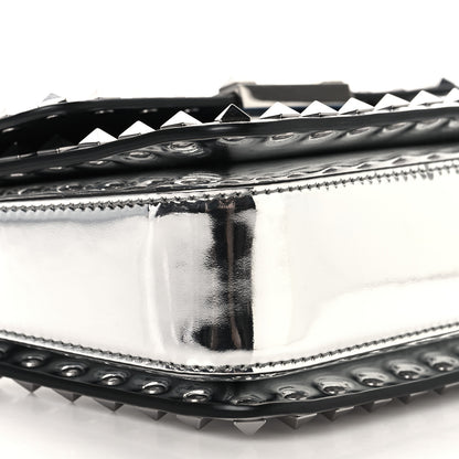 Valentino Garavani Mirror Calfskin Small Rockstud23 Shoulder Bag Silver 8 of 9