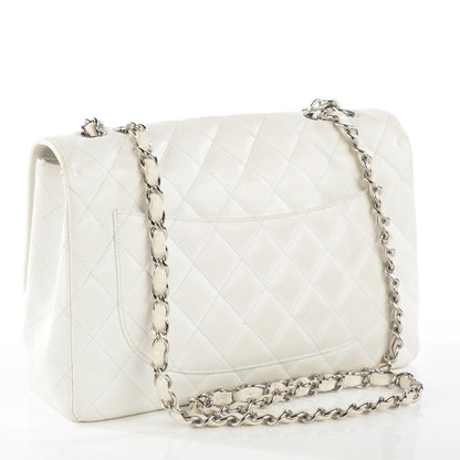 Chanel Caviar Quilted Jumbo Single Flap White 9 of 15