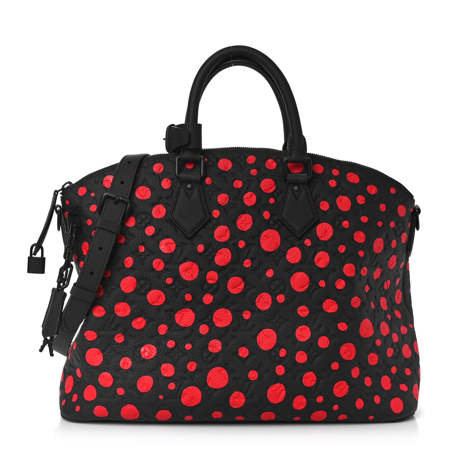 LV X YK Taurillon Lock It MM Black Red