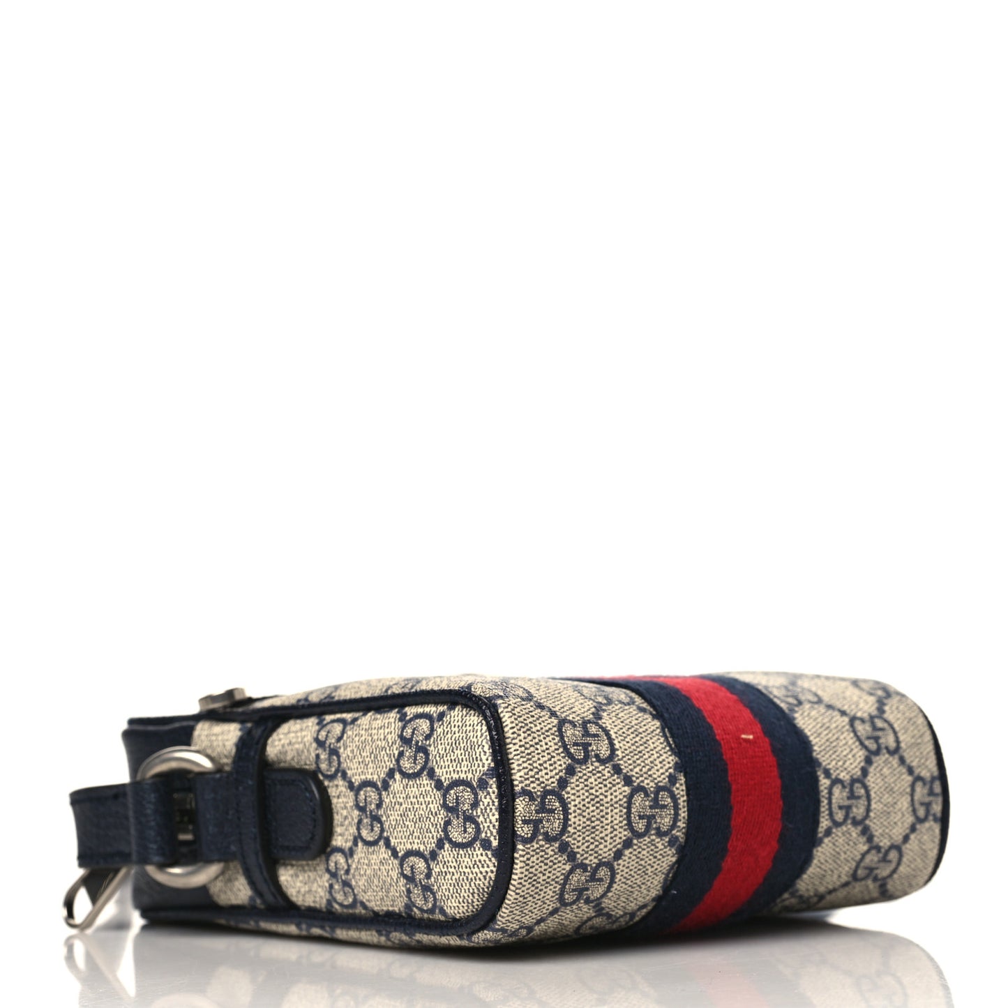 GG Supreme Monogram Textured Calfskin Web Mini Ophidia Messenger Beige Blue