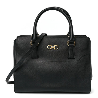 Salvatore Ferragamo Saffiano Small Beky Tote Black 1 of 13