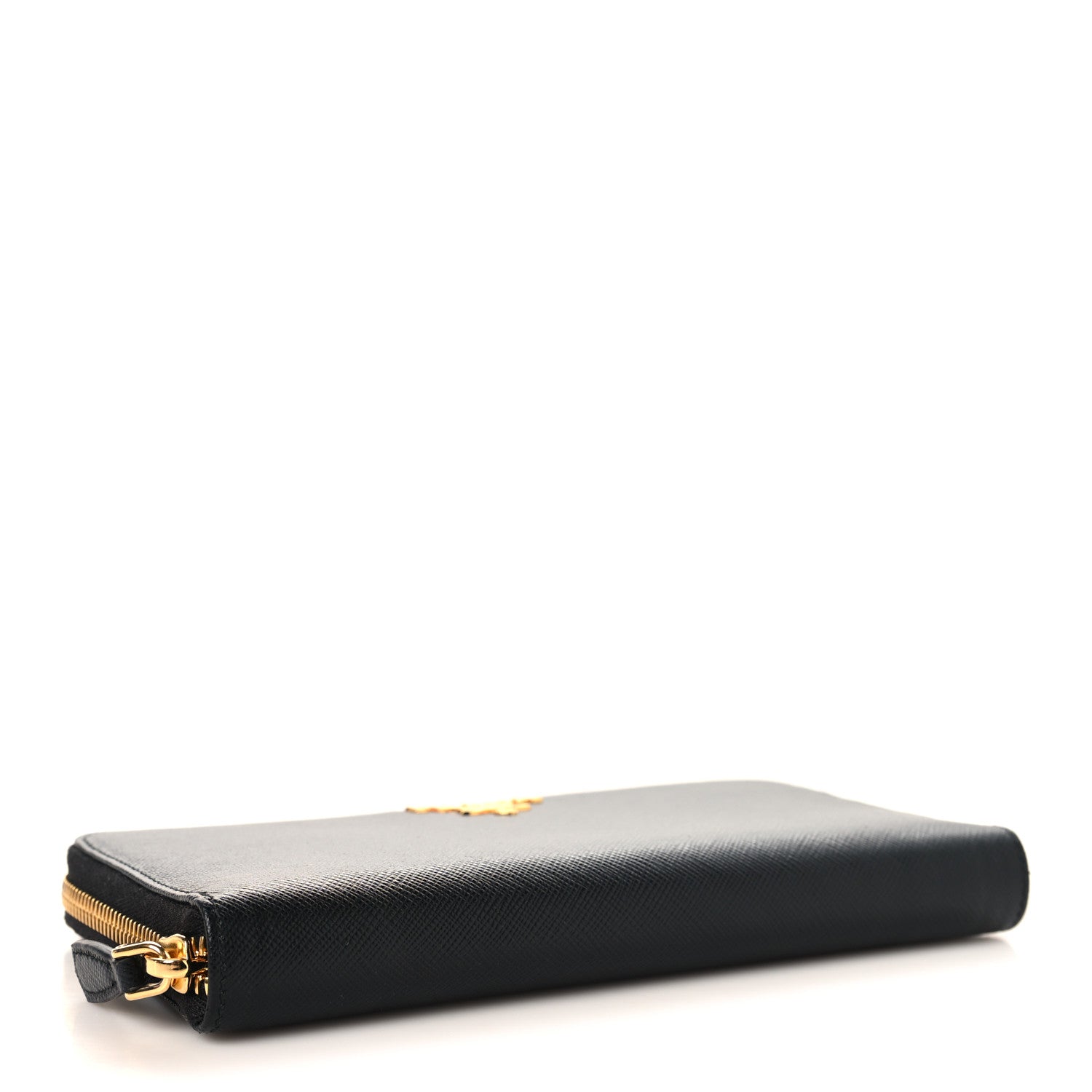 Prada Saffiano Metal Zip Around Wallet Black 4 of 7