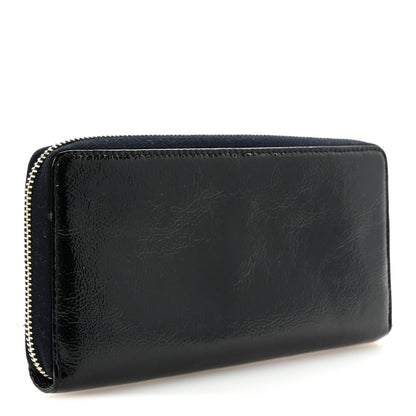 Saint Laurent Textured Patent Monogram Belle De Jour Zip Around Wallet Black 3 of 6