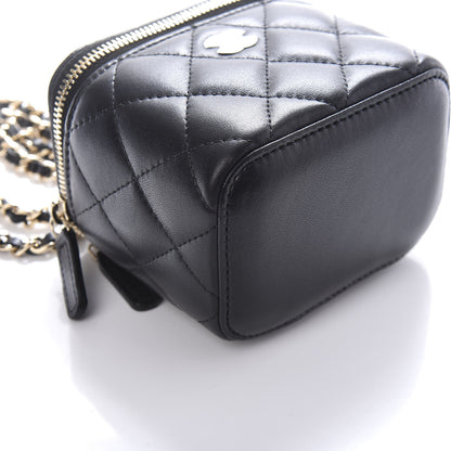 Chanel Lambskin Quilted Mini Vanity Case With Chain Black 8 of 10