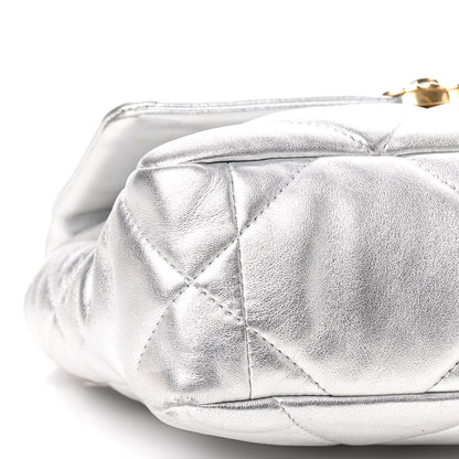 Chanel Metallic Lambskin Quilted Medium Chanel 19 Flap Silver 5 of 9