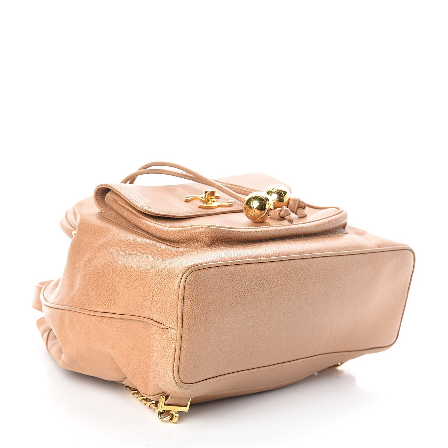 Caviar Drawstring Backpack Beige