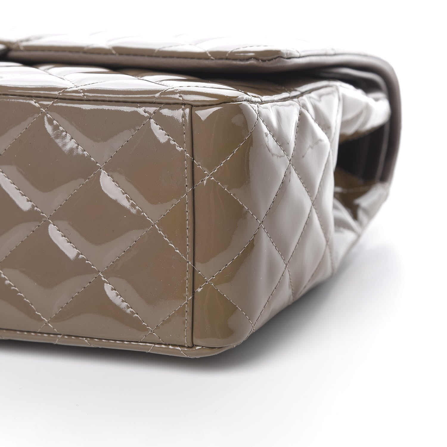 Chanel Patent Calfskin Quilted Maxi Double Flap Grey 10 of 10