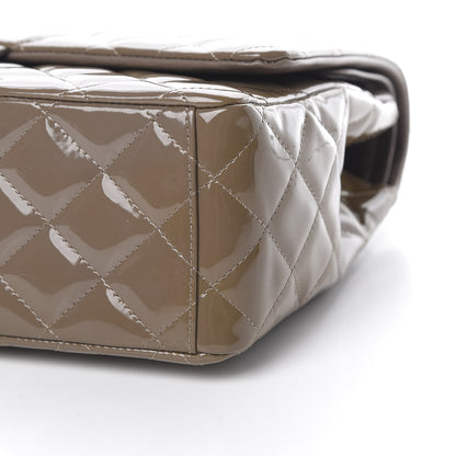 Chanel Patent Calfskin Quilted Maxi Double Flap Grey 10 of 10