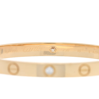 Cartier 18K Yellow Gold 6 Diamond LOVE Bracelet 16 3 of 6