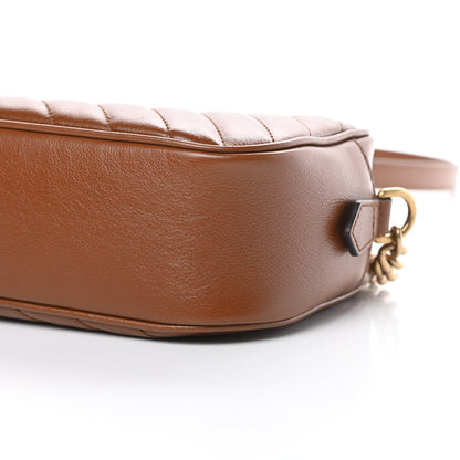 Gucci Glazed Calfskin Matelasse Diagonal Small GG Marmont Chain Shoulder Bag Cuir 10 of 12