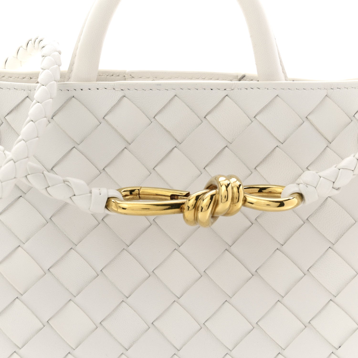 Bottega Veneta Nappa Intrecciato Small Andiamo Shoulder Bag White 7 of 9