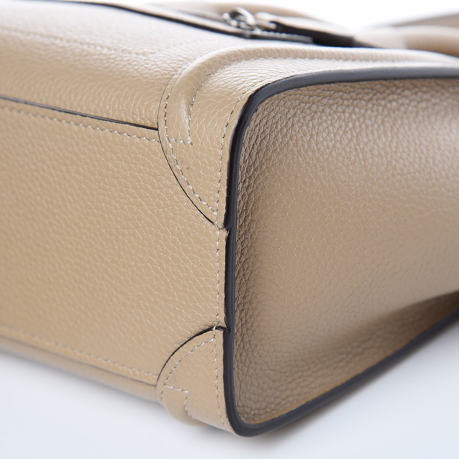Celine Drummed Calfskin Nano Luggage Dune 8 of 8