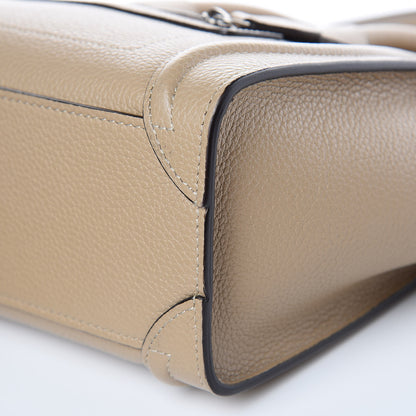 Celine Drummed Calfskin Nano Luggage Dune 8 of 8