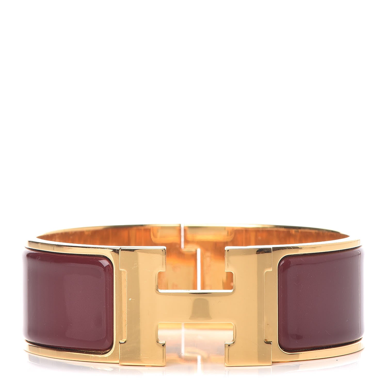 Hermes Enamel Wide Clic Clac H Bracelet PM Bourgogne 1 of 6