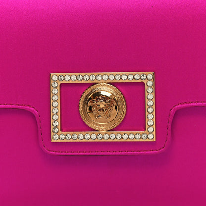 Versace Satin Crystal Embellished La Medusa Pouch On Chain Pink 7 of 10