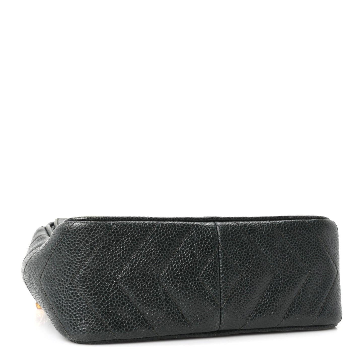 Caviar Chevron Quilted Tassel Camera Case Dark Green