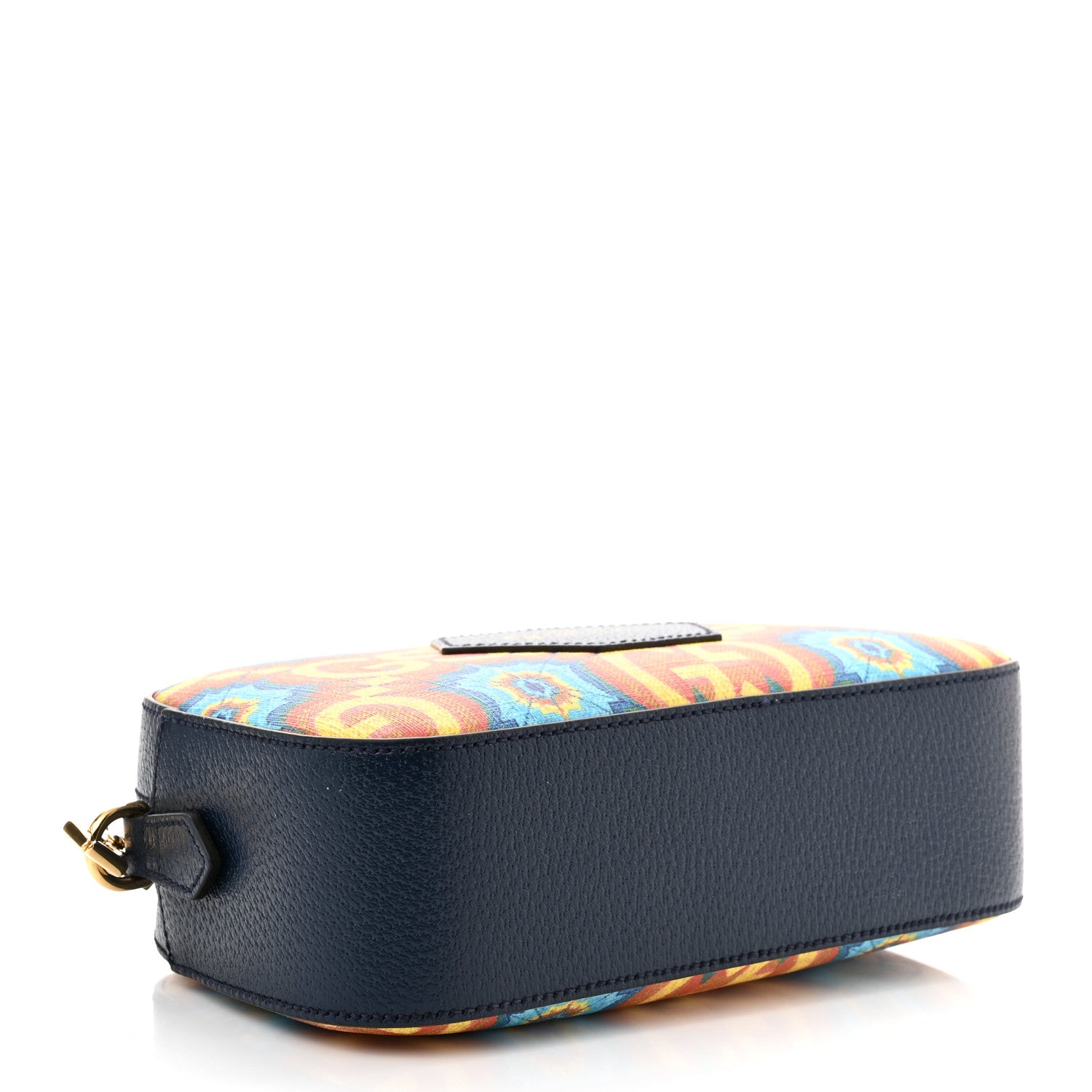 Gucci GG Supreme Kaleidoscope Calfskin Script Logo Gucci 100 Camera Bag Blue Orange Multicolor Blue Agata 4 of 8