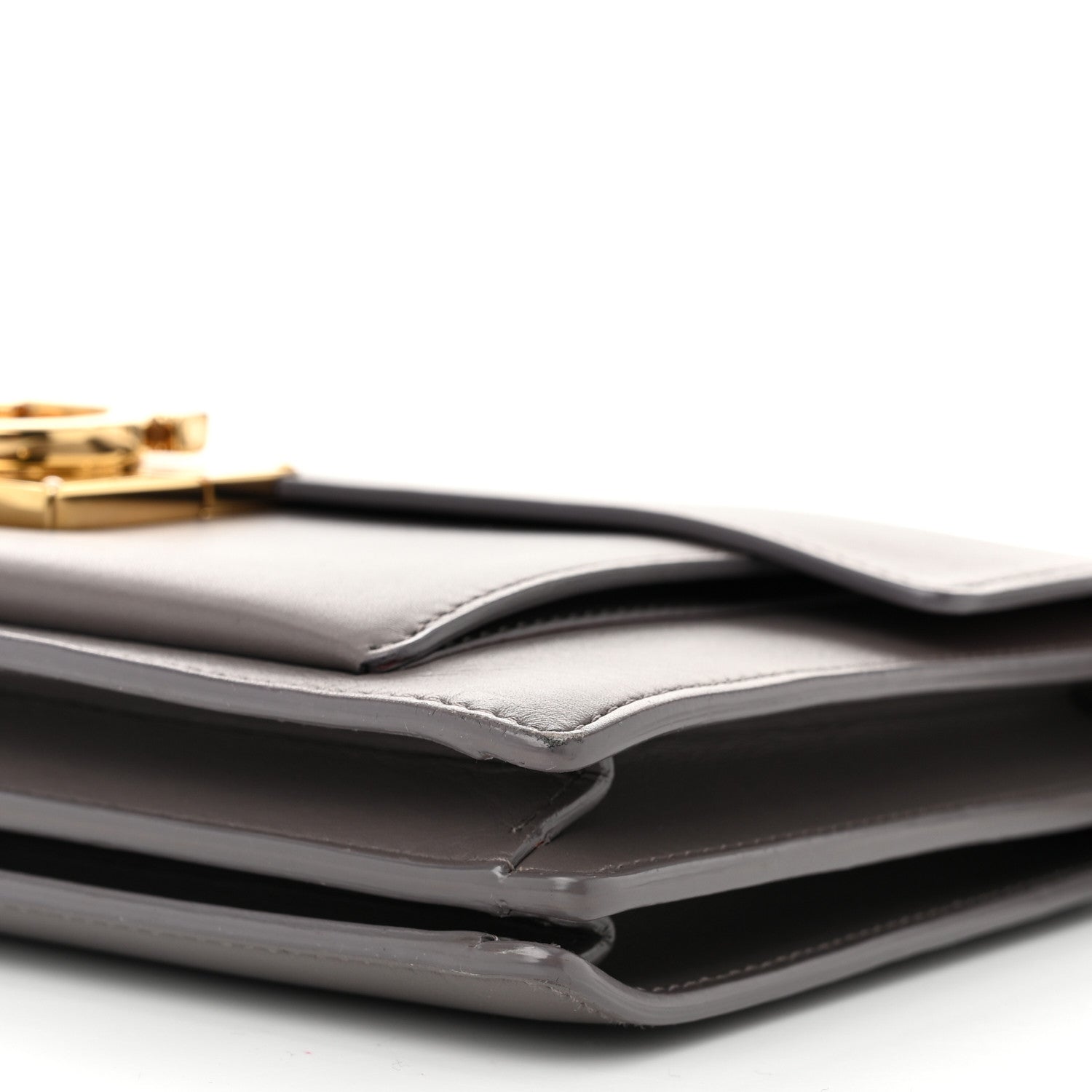 Salvatore Ferragamo Smooth Calfskin Aileen Gancio Lock Shoulder Bag Urban Grey 10 of 12