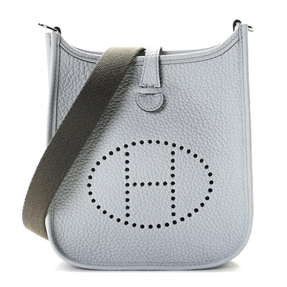 Hermes Taurillon Clemence Amazone Evelyne TPM Bleu Pale Etain 1 of 6