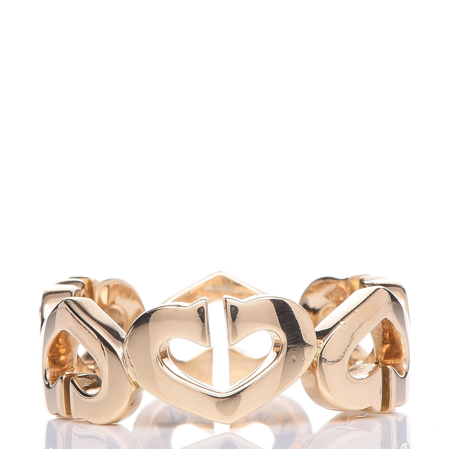 Cartier 18K Yellow Gold Diamond Hearts and Symbols Ring 55 7.25 3 of 4