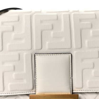 Fendi Nappa FF 1974 Embossed Large Baguette White 8 of 10