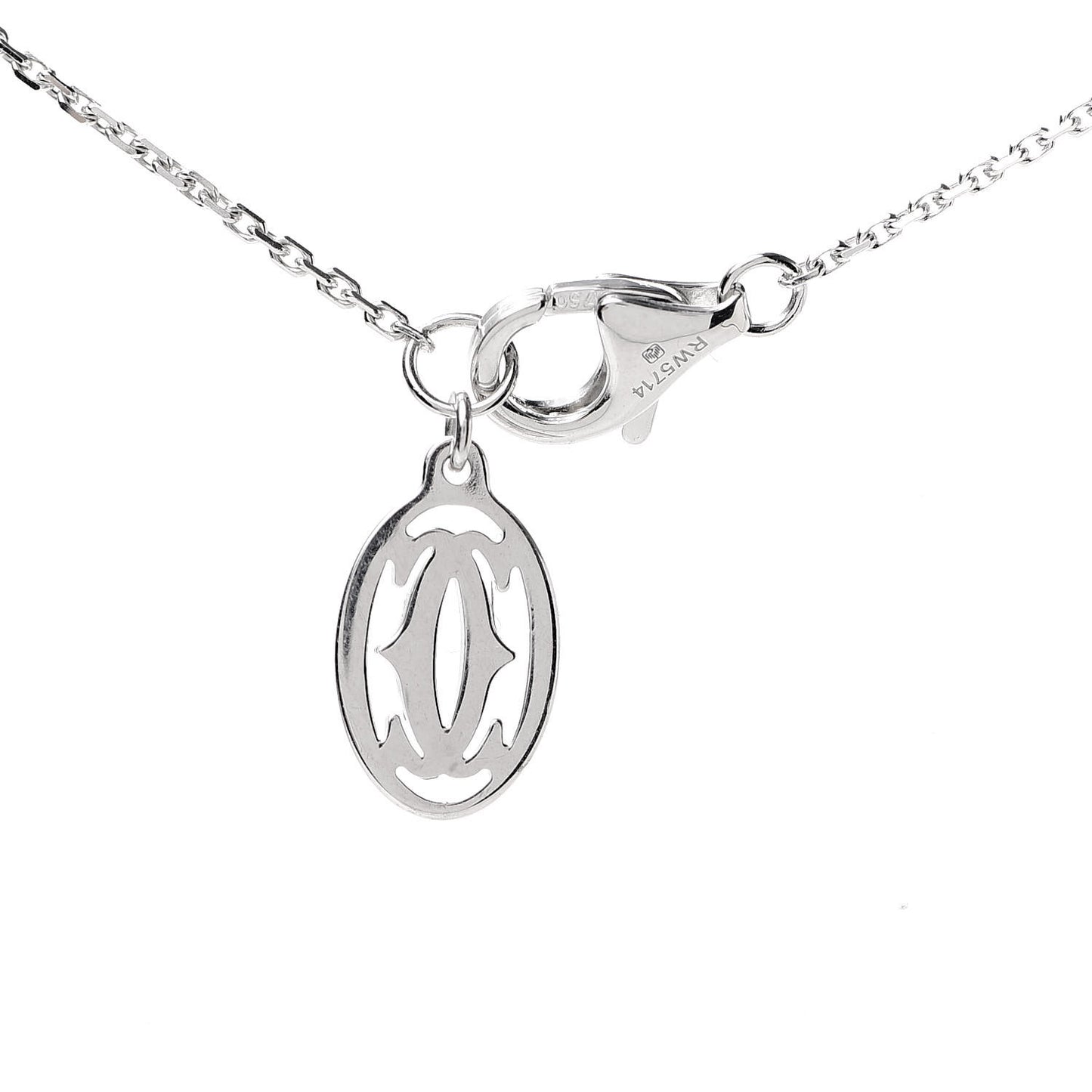 18K White Gold Diamond Symbols Cross Pendant Necklace