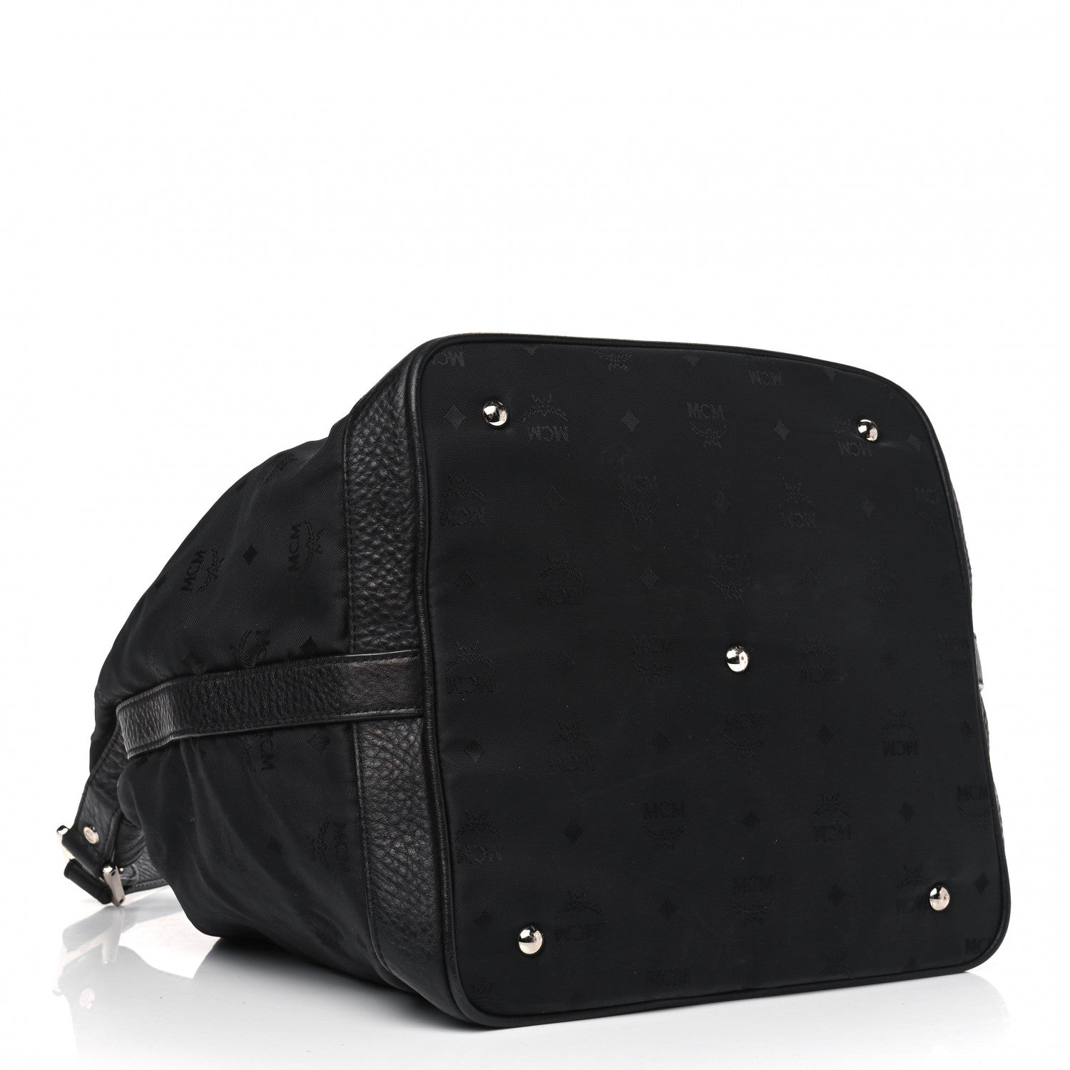 MCM Nylon Monogram Bucket Black 4 of 13