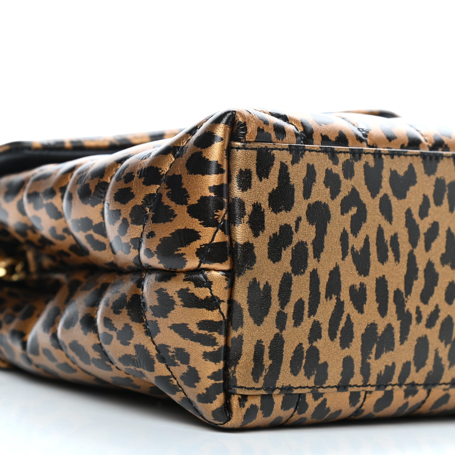 Saint Laurent Calfskin Y Quilted Monogram Small Loulou Chain Satchel Leopard 6 of 7