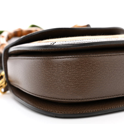 Gucci Monogram Jumbo GG Textured Dollar Calfskin Web Small Bamboo 1947 Top Handle Bag Camel Ebony New Acero 9 of 12