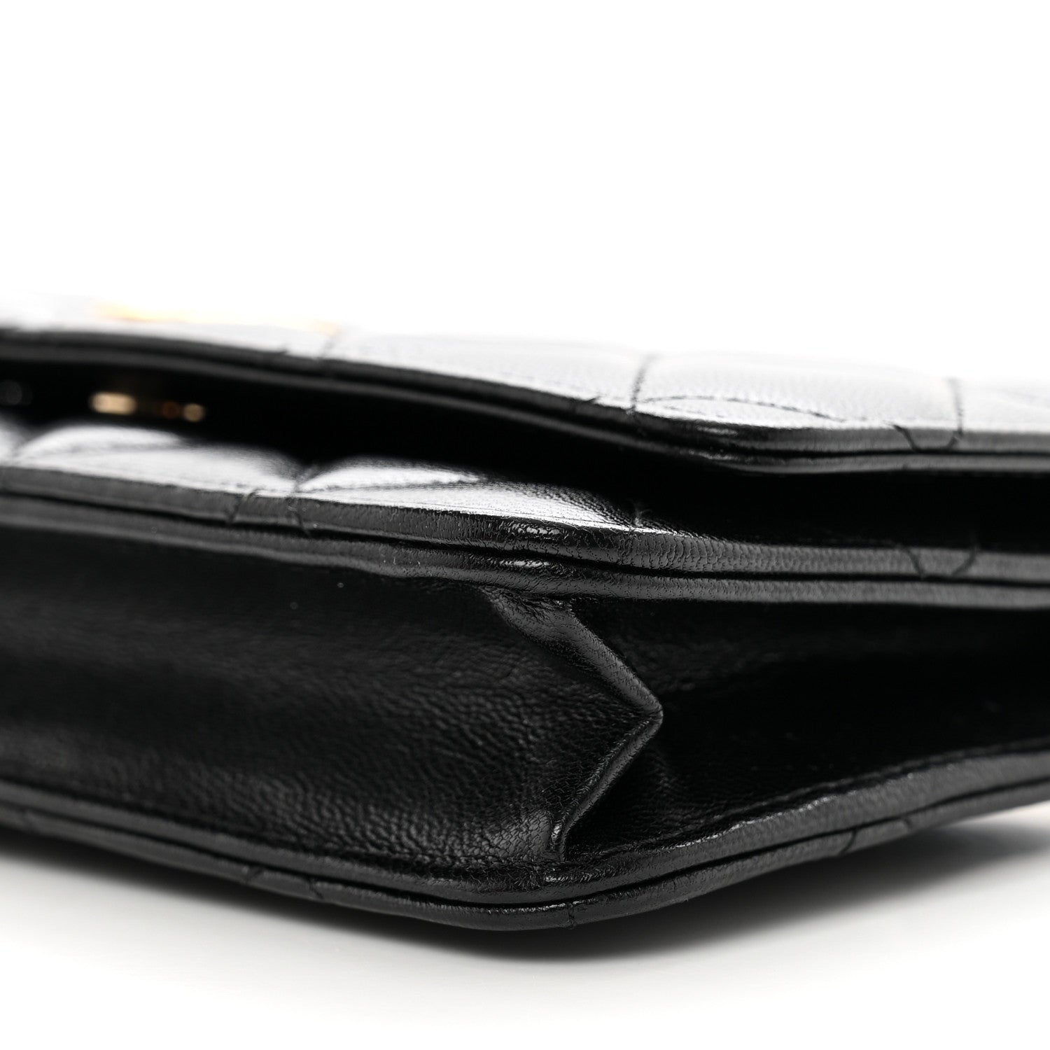 Chanel Goatskin Quilted Quilted Like A Wallet Wallet On Chain WOC Black 11 of 11