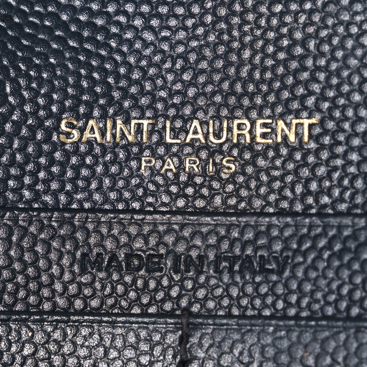 Saint Laurent Grain De Poudre Matelasse Chevron Monogram Chain Wallet Pebble 6 of 10