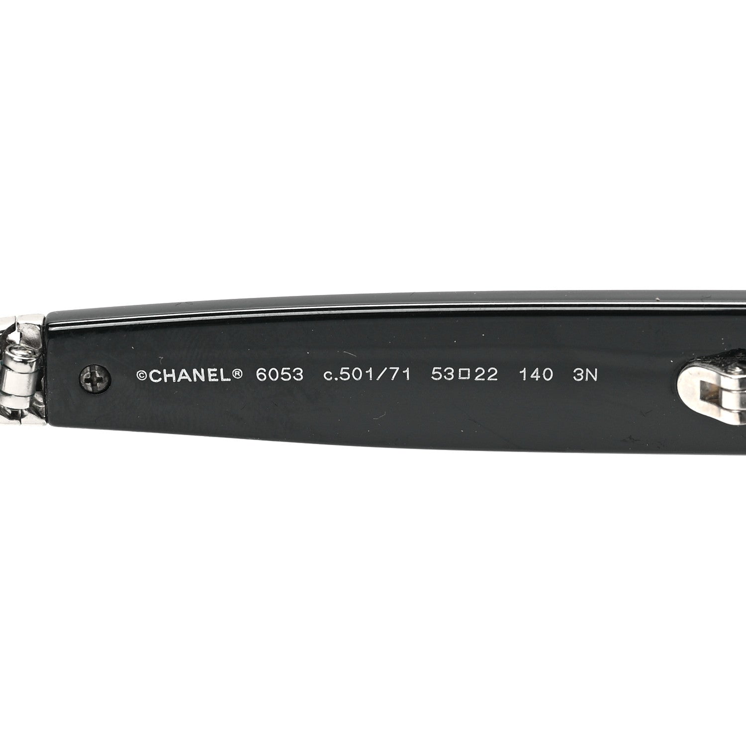 Chanel Acetate Metal Square Folding Sunglasses 6053 Black 6 of 7