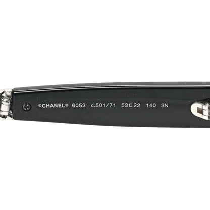 Chanel Acetate Metal Square Folding Sunglasses 6053 Black 6 of 7