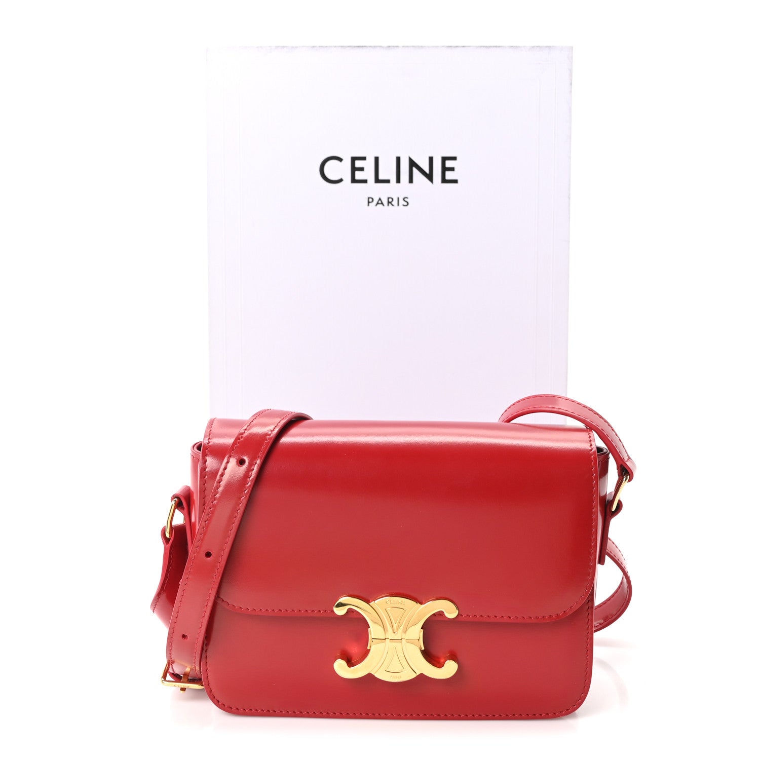 Celine Shiny Calfskin Teen Triomphe Red 11 of 11