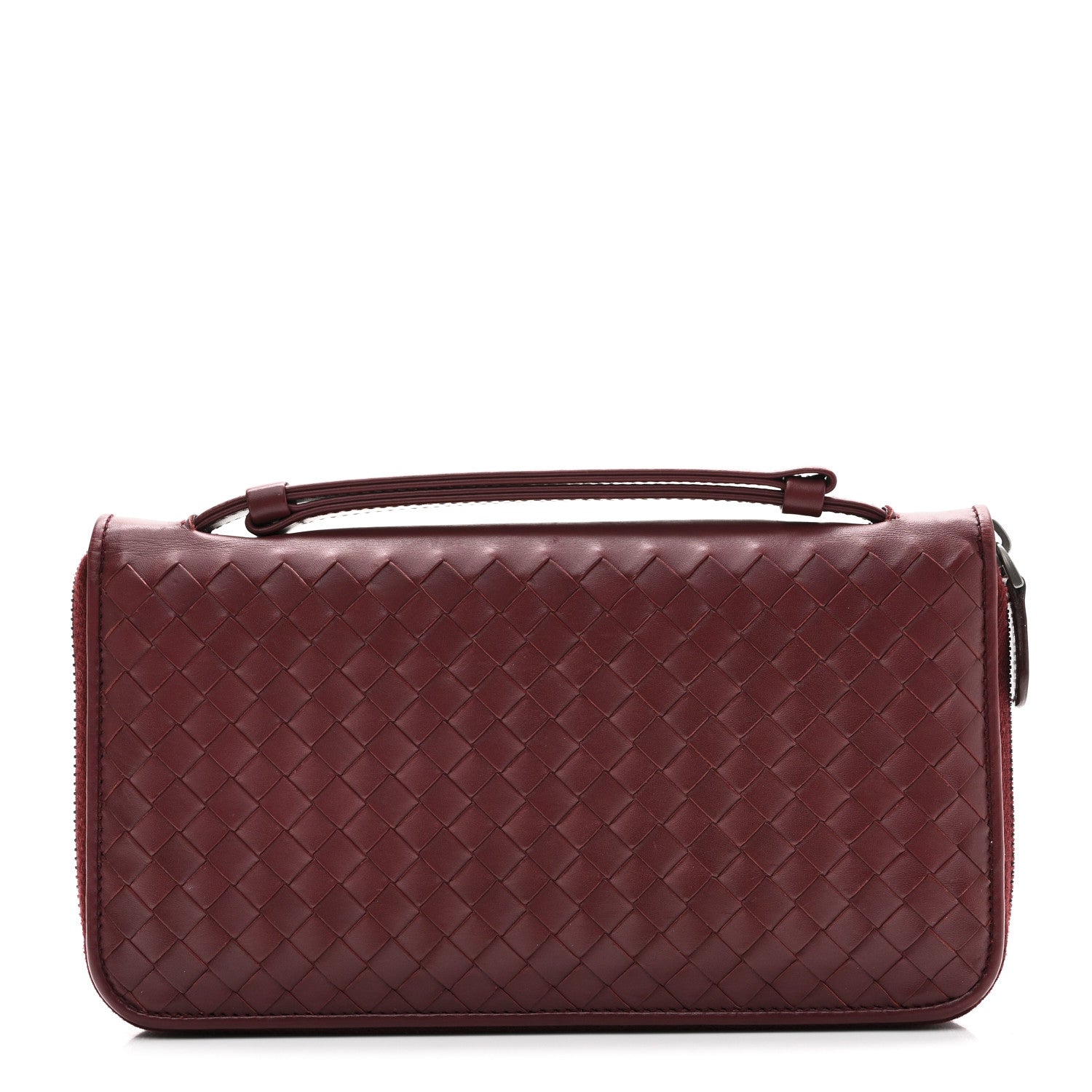 Bottega Veneta Nappa Intrecciato Travel Organizer Wallet Red 1 of 8