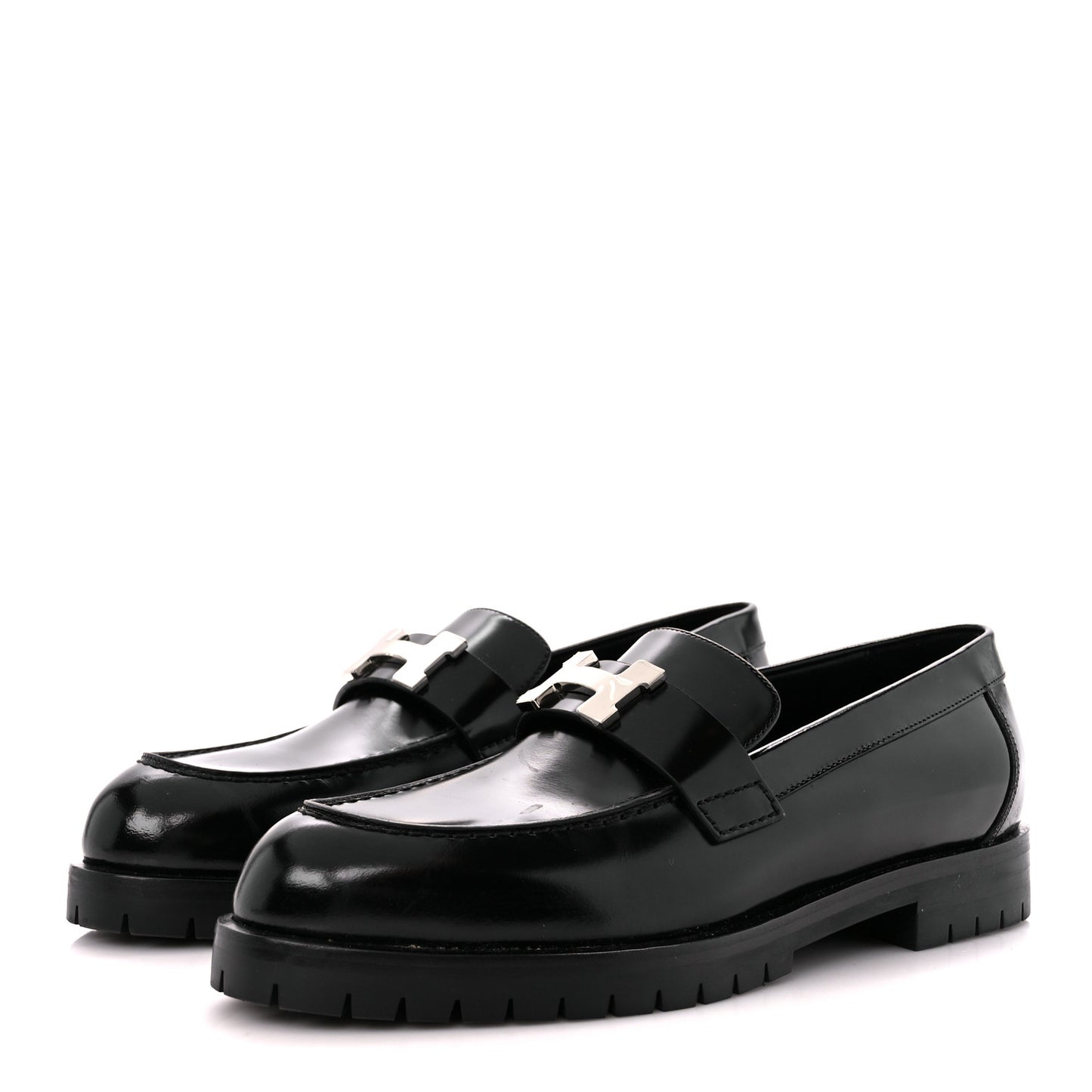 Calfskin Womens Faubourg Loafers 37 Black