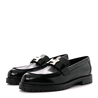 Hermes Calfskin Womens Faubourg Loafers 37 Black 3 of 10