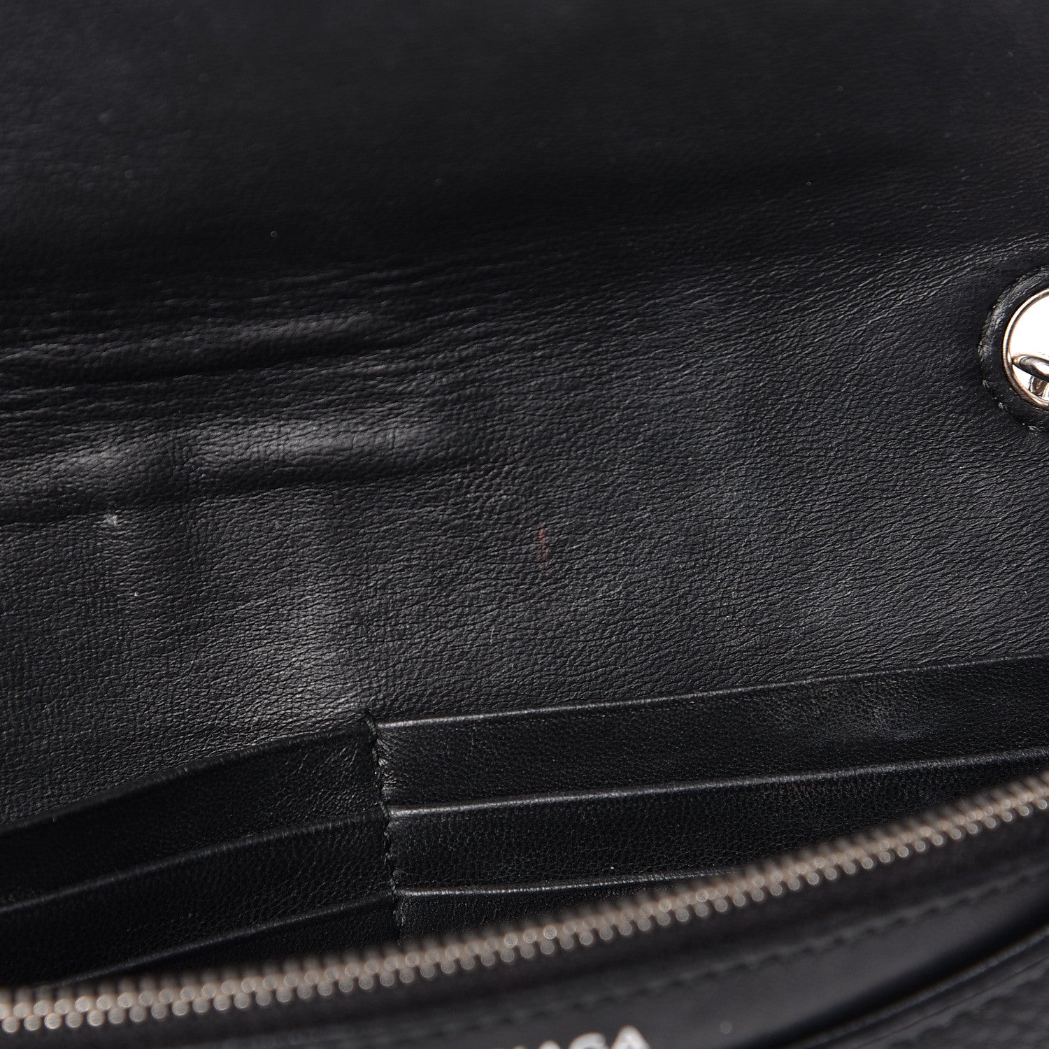 Balenciaga Pebbled Calfskin Everyday Chain Wallet Black 7 of 13
