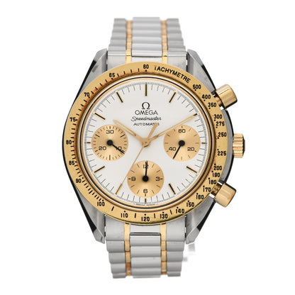 Omega Stainless Steel 18K Yellow Gold 39mm Speedmaster Chronograph Automatic Watch White 175.00.33 1 of 7
